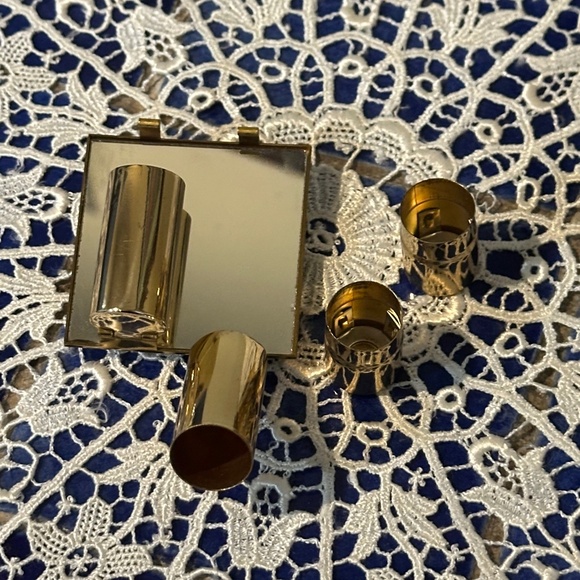 2 Lipstick Case & Lip Fix Mirror - Rare MCM Jeweled Purse Accessory/ Compact NOS - Picture 4 of 6